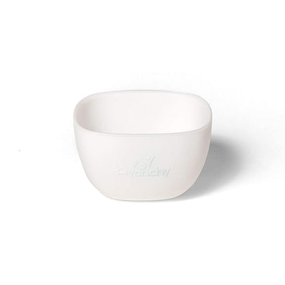 Avanchy Baby Bowls Silicone MINI Prep Bowl Set for Babies Kids Toddler for Feeding Food 4 oz, White