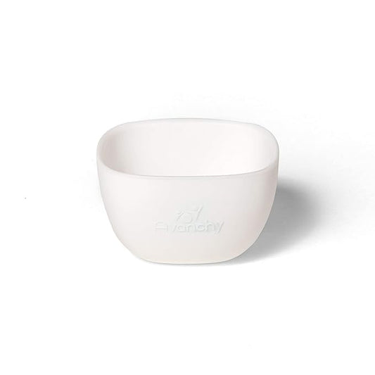 Avanchy Baby Bowls Silicone MINI Prep Bowl Set for Babies Kids Toddler for Feeding Food 4 oz, White