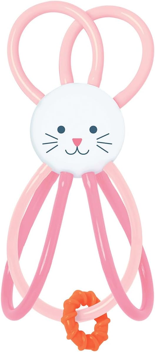 Manhattan Toy Zoo Animal Winkel Bunny Rabbit Multicolor Rattle &