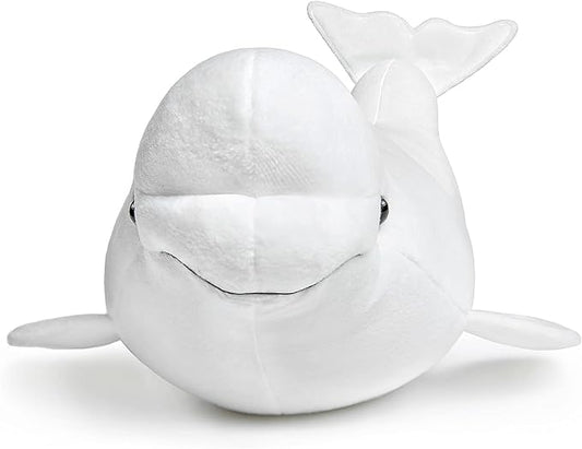 Simulation White Beluga Whale Plush Toy - Long Lifelike Delphinapterus leucas Doll Whale Stuffed Toys, Super Soft Realistic Sea Animals Beluga Whales Plush Gift Collection For Kids 16Inches