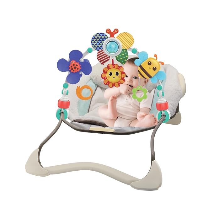 Mobile Arch with Spring Rattle - Universal Fit for Stroller, Crib & Car Seat - Sensory Stimulation & Motor Skill Development