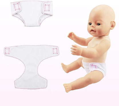 4 Pack Baby Diapers Doll Underwear for 14-18 Inch Baby