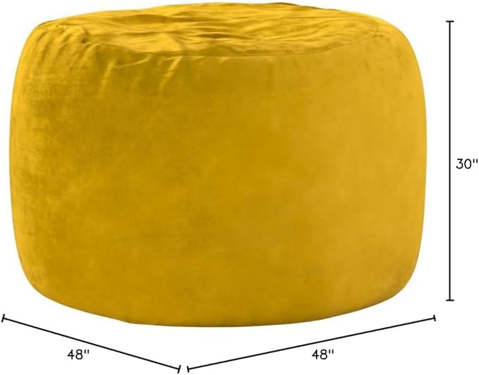 Chill Sack Bean Bag Chair - 3' Medium Teens & Kids Memory Foam Lounge Chair - Microsuede Lounge Sofa - Lemon
