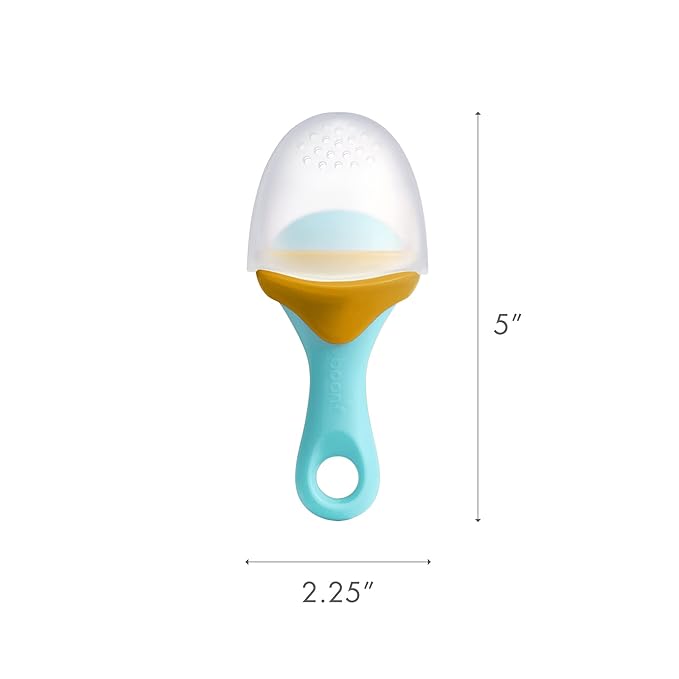 Boon Pulp Silicone Baby Fruit Feeder - Soft Silicone Baby Feeding Set 2 Count