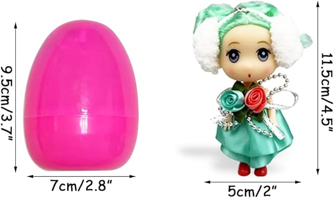 6 Pack Jumbo Easter Eggs with Doll Toys Inside