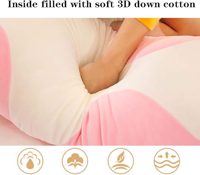 shangman Lovely Plush Cat Doll Cute Cartoon Soft Stuffed Kitten, Long Throw Sleeping Pillow (Pink,90cm/35.4in)