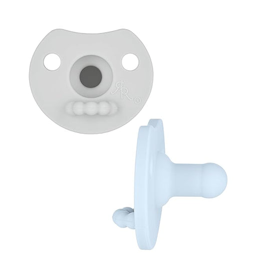 Ryan & Rose Cutie PAT Pacifier Teether (Light, Blue/Grey (2 Pack))