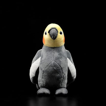 ZHONGXIN MADE Cockatiel Plush Toy Set - 2pcs Simulation Yellow and Grey Parrot Stuffed Animal, Cute Little Bird Doll as Gift for Your Friends 7 Inch