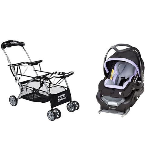 Baby Trend Universal Double Snap-N-Go Stroller Frame & Secure Snap Tech 35 Infant Car Seat, Lavender Ice