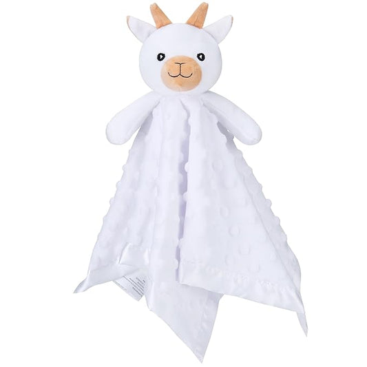 Pro Goleem Goat Loveys for Babies, Soft Security Blanket Baby Snuggle Toy Newborn Stuffed Animals Baby Gifts for Boys and Girls 16 Inch