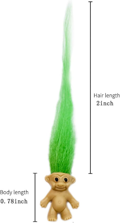 60pcs Long-haired Lucky Mini Troll Dolls, Assorted Hair Colors 0.78" Bodies, 2" Hair.