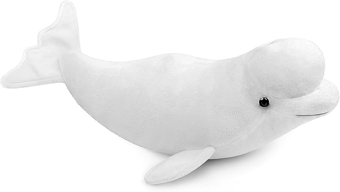 Simulation White Beluga Whale Plush Toy - Long Lifelike Delphinapterus leucas Doll Whale Stuffed Toys, Super Soft Realistic Sea Animals Beluga Whales Plush Gift Collection For Kids 16Inches