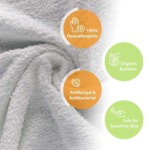 Jumpy Moo's Baby Washcloths - 100% Rayon from Bamboo, Ultra Thick 10x10 inches