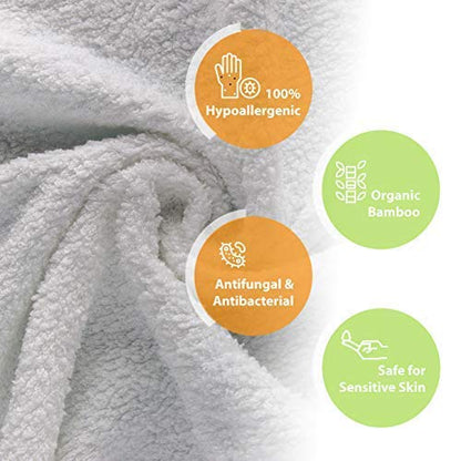 Jumpy Moo's Baby Washcloths - 100% Rayon from Bamboo, Ultra Thick 10x10 inches