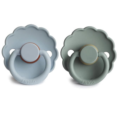 FRIGG Daisy Natural Rubber Baby Pacifier | Made in Denmark 0-6 Months) 2-Pack