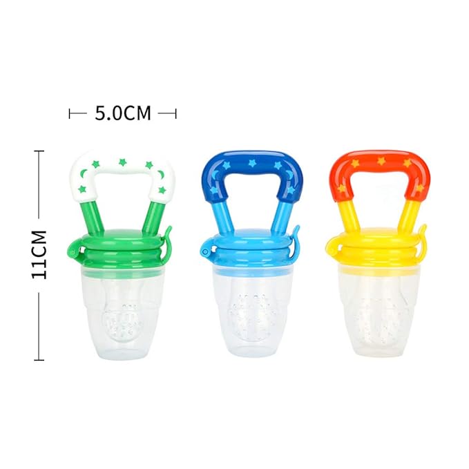 Food Feeder Baby Fruit Pacifier (3 Pcs) with 6 Different 2 PCS 90ML Spoons