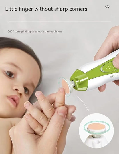 Electric Baby Nail Trimmer, Safe Baby Nail File with Light and 6 Grinding Pads for Newborn Toddler Toes and Fingernails,Baby Nail Trimmer Infant Nail File Electric (Green)
