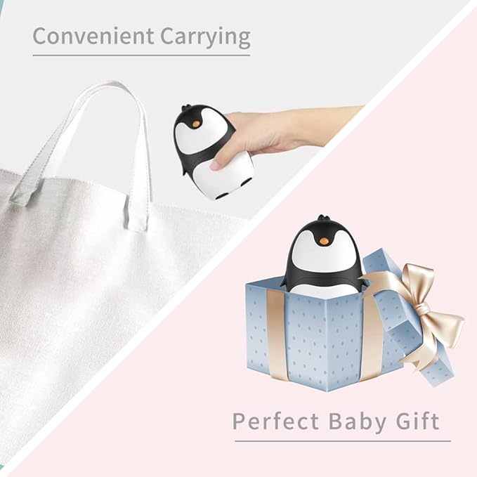 Baby Nail Clippers Set, Baby Nail Kit with Cute Case, Infant Manicure and Pedicure Health Grooming Care Can for Newborn, Kids and New Parents As Shower Gifts (Black Penguin)