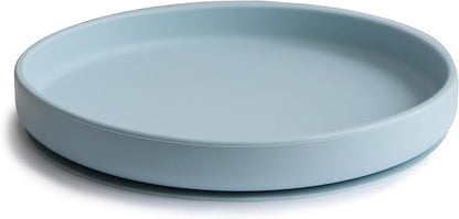 mushie Classic Silicone Suction Plate | BPA-Free Non-Slip Design (Powder Blue)