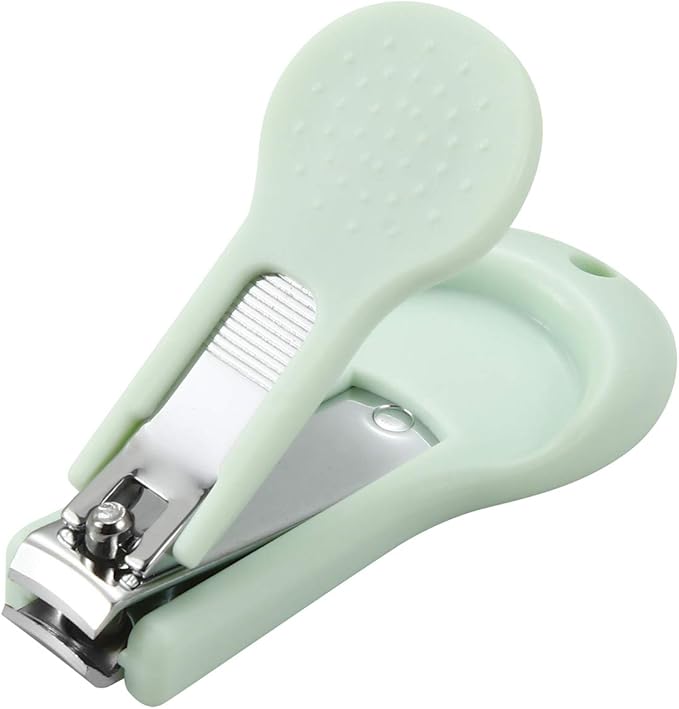 PandaEar Baby Nail Manicure Pedicure Grooming Care Kit (4 Pack)| Clippers Scissors File Tweezers | Newborn Infant Toddler Kids|1 Months Plus (Green)