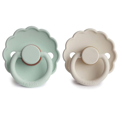 FRIGG Daisy Natural Rubber Baby Pacifier | Made in Denmark 0-6 Months) 2-Pack