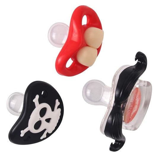 YAPROMO 3 PCS Funny Pacifiers for Babies Cute Mustache Pacifiers