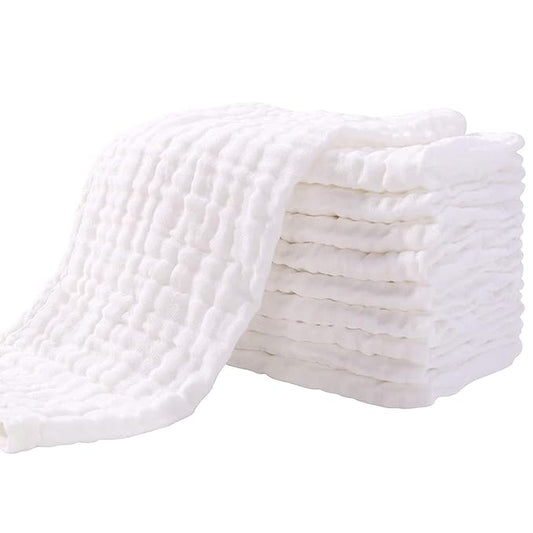 Yoofoss Muslin Burp Cloths for Baby 10 Pack 100% Cotton 20''X10'' Super