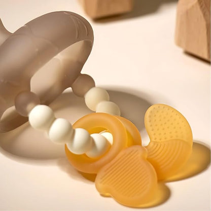 Silicone Acorn Teether with Beaded Ring, Multiple Shapes & Textures 3+ Months