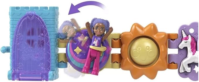 Polly Pocket Bracelet Treasures Wearables with Snap-Together Sections and Micro Doll, Gift for Kids Ages 4+