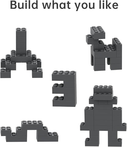 Classic Bulk Brick Block 2x4, 300 Piece Building Brick Dark Grey 3001, Creative