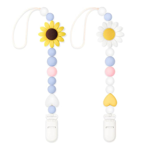 Silicone Pacifier Clip, 2 Pack Pacifier Holder for Boys and Girls