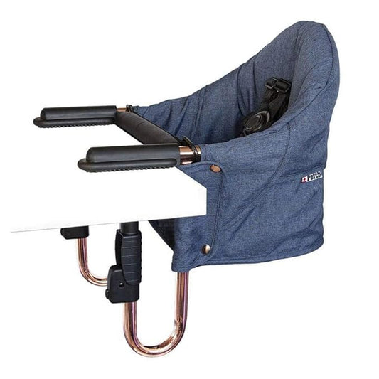guzzie+Guss Portable Clip on High Chair for Baby Seat - Folding and Easy Setup for Travel, Home, Restaurants, Picnics - Machine Washable Fabric - Copper Blue