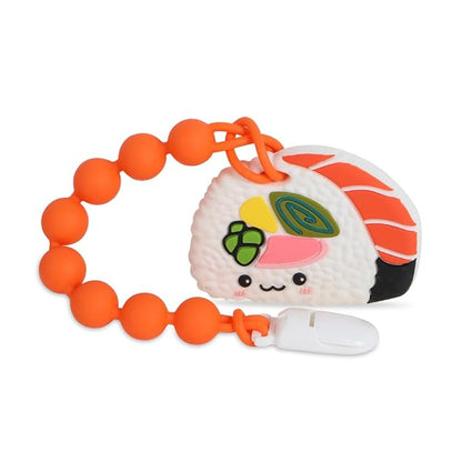 Baby Teething Toys,Food Grade Silicone Teether with One-Piece Pacifier Clip Holder 3 Months+