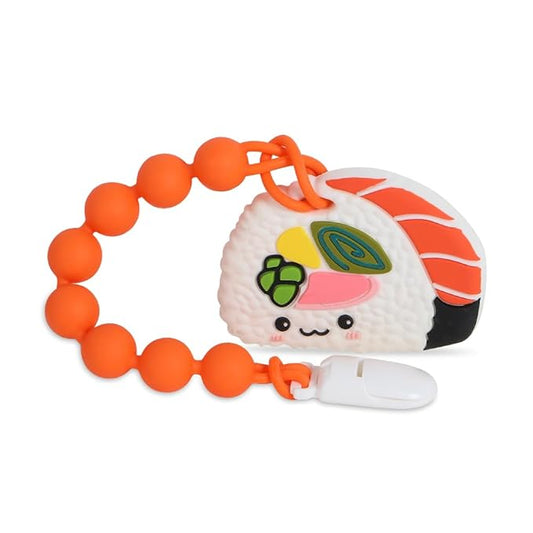 Baby Teething Toys,Food Grade Silicone Teether with One-Piece Pacifier Clip Holder 3 Months+