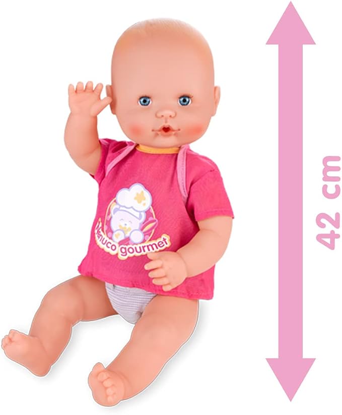 Nenuco Meal Baby Doll with Recipe Book and Blender, Bottle Spoon 16" Doll