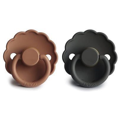 FRIGG Daisy Natural Rubber Baby Pacifier | Made in Denmark 0-6 Months) 2-Pack