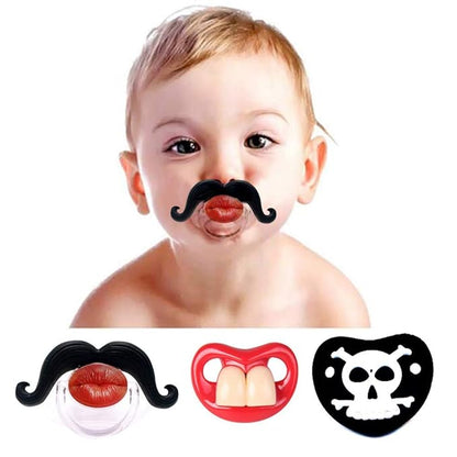YAPROMO 3 PCS Funny Pacifiers for Babies Cute Mustache Pacifiers