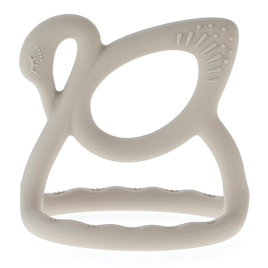 Baby Teething Toy, BPA Free Silicone Swan Shape Teether for Babies 6 Month+ 1 (Light