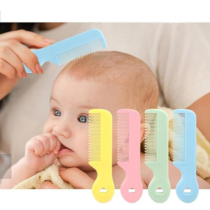 1 Pack Of 4 Round Colorful Tip Bristles Baby Cute Comb Baby Grooming For Sensitive Scalp Skin, for Nursery Newborn Infant Girl Boy Kids Comb Baby，Grooming and Healthcare Kits