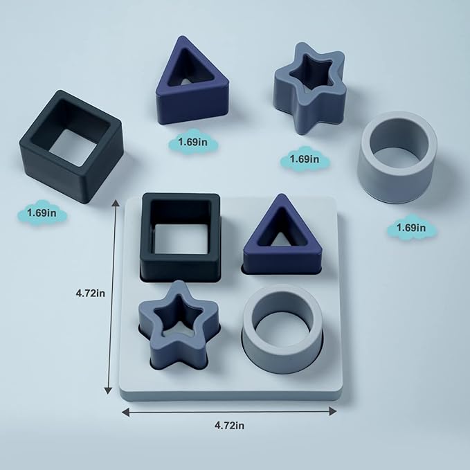 Haakaa Baby Silicone Shape Puzzle, Baby Stacking Toys & Teething Toys 3M+ Babies,