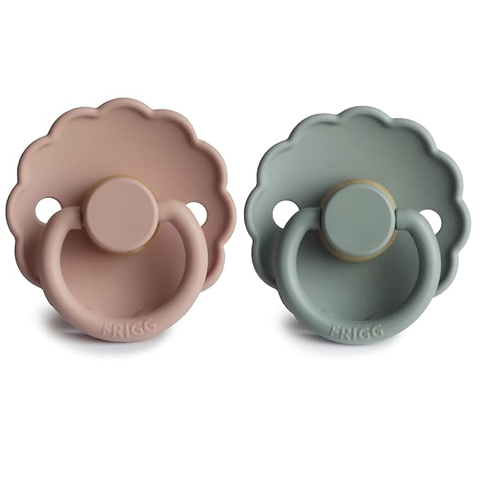 FRIGG Daisy Natural Rubber Baby Pacifier | Made in Denmark 6-18 Months) 2-Pack