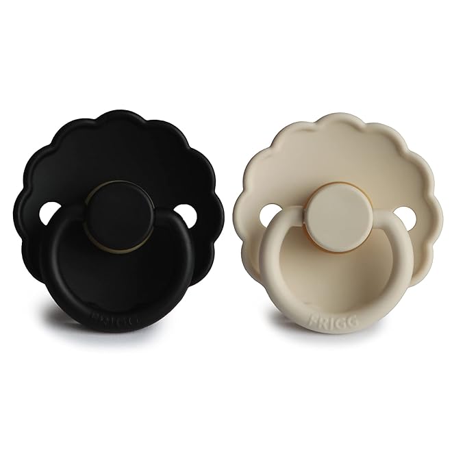 FRIGG Daisy Natural Rubber Baby Pacifier | Made in Denmark 6-18 Months) 2-Pack