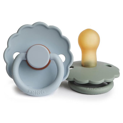 FRIGG Daisy Natural Rubber Baby Pacifier | Made in Denmark 0-6 Months) 2-Pack