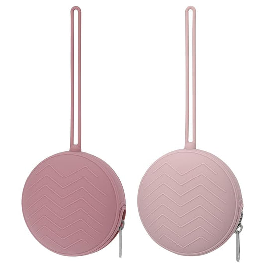 2 Pack Silicone Pacifier Holder Case, BPA Free Newborn Baby Pacifiers Silicone Pouch for Boys & Girls