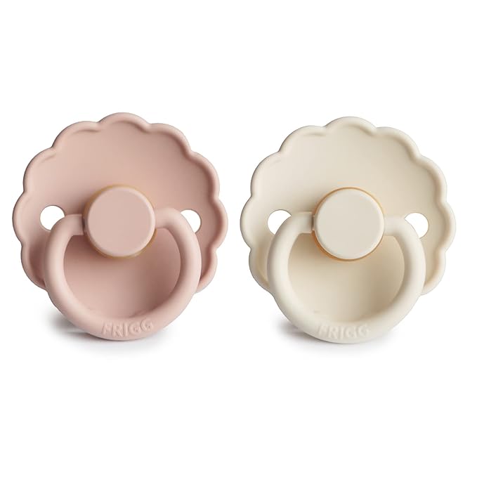 FRIGG Daisy Natural Rubber Baby Pacifier | Made in Denmark 6-18 Months) 2-Pack