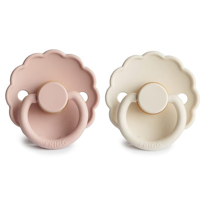 FRIGG Daisy Natural Rubber Baby Pacifier | Made in Denmark 6-18 Months) 2-Pack