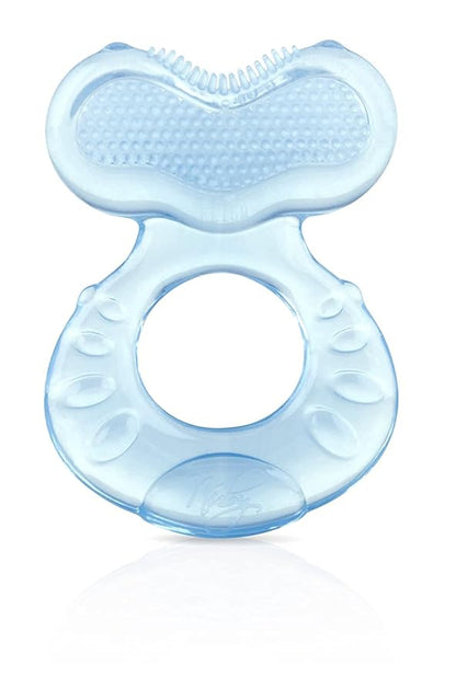 Nuby Silicone Teethe-EEZ Teether with Bristles (Blue-2 Count)