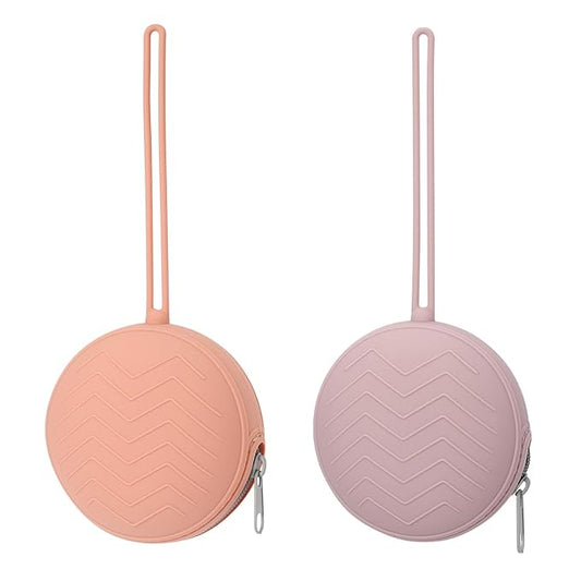 2 Pack Silicone Pacifier Holder Case, BPA-Free Silicone Newborn Pacifier Holder for Baby Boys & Girls