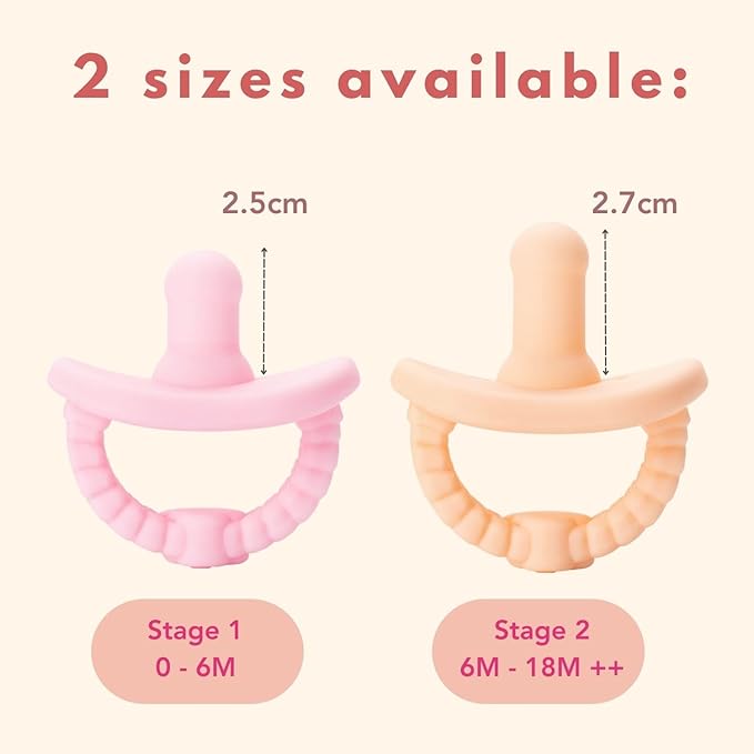 NatureBond Baby Pacifier Soother Silicone Binky Newborn Teether Pacifiers 2 in 1, Curved for Comfort | Hygiene Cover (Above 6 Months