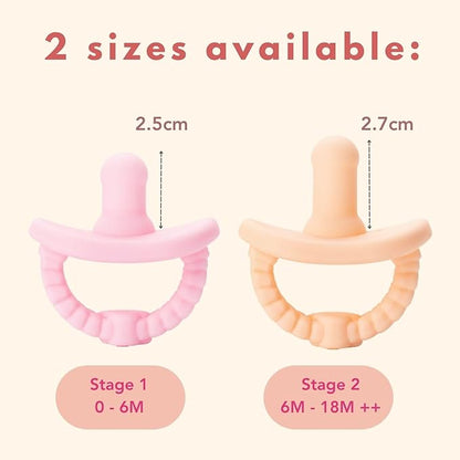 NatureBond Baby Pacifier Soother Silicone Binky Newborn Teether Pacifiers 2 in 1, Curved for Comfort | Hygiene Cover (Above 6 Months